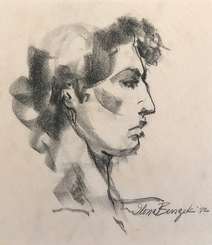 Roman Head | 15X161/2 Conte on paper